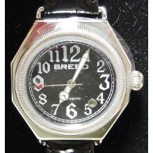 Breed Men S Watch Arthur Black Leather Band Black Dial Brd1202