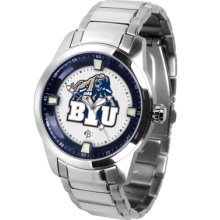 Brigham Young Cougars Logo- Mens Titan Steel Watch
