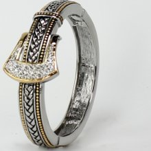 Buckle Bracelet in Two Tone & Pave Buckle B176