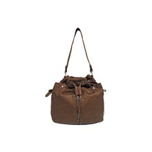 Bueno Washed Ostrich Drawstring Hobo Bag