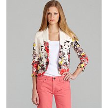 Buffalo David Bitton Noah Floral Print Blazer - Firey Coral