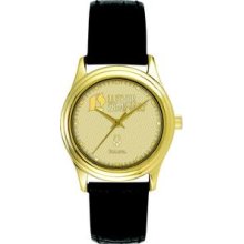 Bulova Ladies Gilt Dial Watch W/ Leather Strap