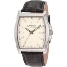 Bulova Men's Caravelle Cream Dial Leather Strap Watch 43a102