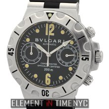 Bvlgari Scuba Chronograph Stainless Steel Black Dial