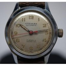 C. 1930s Harman Classic Wristwatch Watch Automatic 17 Jewels Works Great