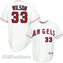 C.j. Wilson La Anaheim Angels Home Sewn Men's Replica Jersey Sz (l-2xl)