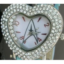 C010 Star Trek Crystal Heart Leather Watch Fashion