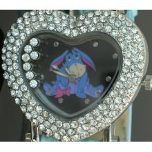 C017 Eeyore Crystal Heart Leather Watch Cool