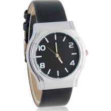 Caite Women's Analog Watch with PU Leather Strap (Black)