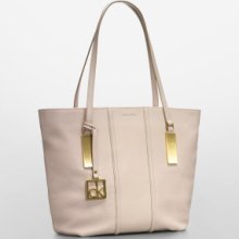 Calvin Klein Caitlin Leather Tote Pink Dangling Style no. 36001675 NEW Color OUT - Leather - Pink - Large