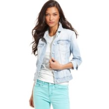 Calvin Klein Jeans Jacket, Long-Sleeve Denim, Light Wash