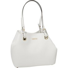 Calvin Klein Key Item Tote Saffiano Leather White