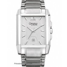 Caravelle Mens Stainless Steel Dress Watch - Silver/Gray Dial -