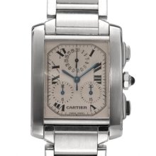 Cartier Tank Francaise Chronoflex Chronograph Watch 8/10 Condition