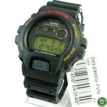 Casio Black Plastic Men's Watch DW6900G-1V