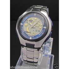 Casio Luminescent Lcf Edition Gold Moon And Stars Embossed World Time Classic Gt