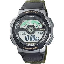 Casio Men's AE1100WB-3A Sport Multi-Function Dial Watch in Olive Green