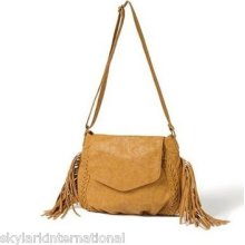 Cbag29 Women's Boho Shoulder Bag Purse Fringed Hipster Hippy Hippie Tan Brown