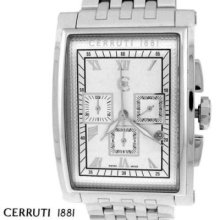 Cerruti 1881 Mens Genova Swiss Chronograph Ss Watch Silver Tone Ct100161s06