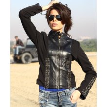 Chain Moto Women's Black Leather Jacket