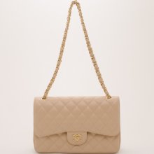 Chanel Classic Beige Caviar Jumbo 2.55 Flap