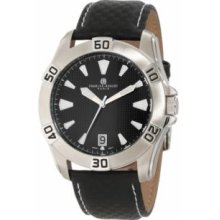 Charles-Hubert Paris 3913-W Stainless Steel Case Black Dial Watch