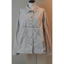 Chico's Lt Wt Cordoroy Ecru Jacket - Size Three - Gently Worn