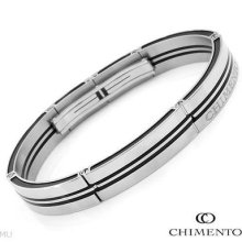 Chimento Uomo â€œdriveâ€ Collection Menâ€™s Bracelet, Stainless Steel & Aluminum, 7