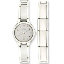 Chisel Ladies Chisel Ceramic & Stainless Steel White Dial Watch & Bracelet TPW56