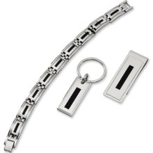 Chisel Stainless Steel Enameled 8.5 inche Bracelet, Money Clip and...