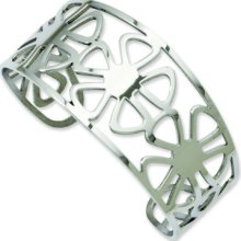 ChiselÂ® Stainless Steel Flower Cuff Bangle