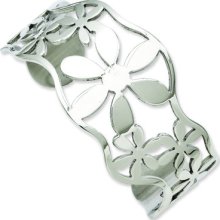 ChiselÂ® Stainless Steel Flowers Cuff Bangle