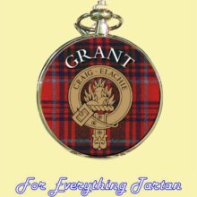 Clan Grant Tartan Clan Crest Silver Plated Mens Pocket Watch - Metal - Multi-color