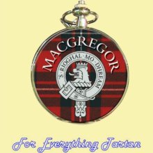 Clan MacGregor Tartan Clan Crest Silver Plated Mens Pocket Watch - Metal - Multi-Colored