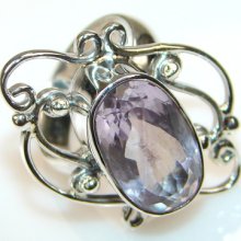 Cluster Amethyst Ring Size: 7 3/4 Real 925 Sterling Silver 10g Handmade Rings By
