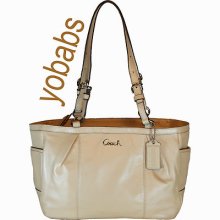 Coach F17721 17721 Leather E/w Gallery Tote Bag Purse Handbag Shell See All