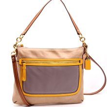 Coach Poppy 22432 Leather ColorBlock Perri Hippie Bag