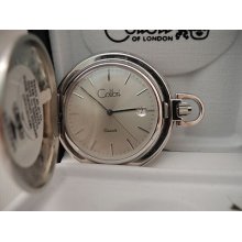 Colibri Swiss Made Silvertone Pocket Watch W/date