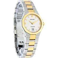 Concord Mariner Ladies Silver Dial Two Tone 18k Gold Watch 0311395