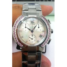 Concord Women's Pink Diamond Chronograph Watch 0311665 With Box Papers