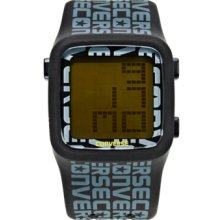 Converse Watch, Unisex Digital Scoreboard Printed Logo Black Silicone