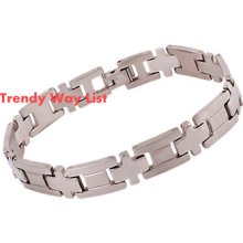 Cool Men 8mm Stainless Steel Silver Cross Cuff Bracelet Link Chain Wristband