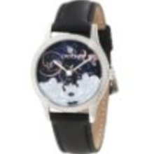 Croton Women's CN207317BSBK Tropics Black Dial Black Leather