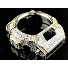 Custom Mens G-shock/gshock Mens White Diamond Two Tone Metal Bezel 6900