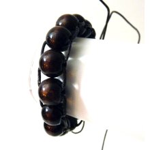 Dark Brown Wood wrap bracelet - tie on - for him - mens bracelet
