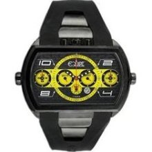 Dash XXL Men's Watch with Black Case and Black / Yellow Dial ...