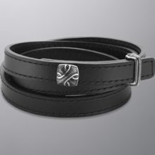 David Yurman Men's Armory Wrap Bracelet, Black Leather