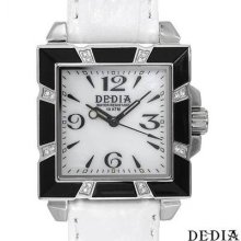 Dedia 6201lq004 Swiss Movement Diamond Ladies Watch Black/silver/white