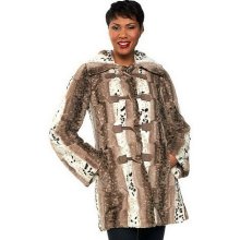 Dennis Basso Reversible Faux Fur Toggle Coat w/ Detachable Hood