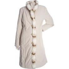 Dennis Basso Water Resistant Coat w/Faux Chinchilla Trim